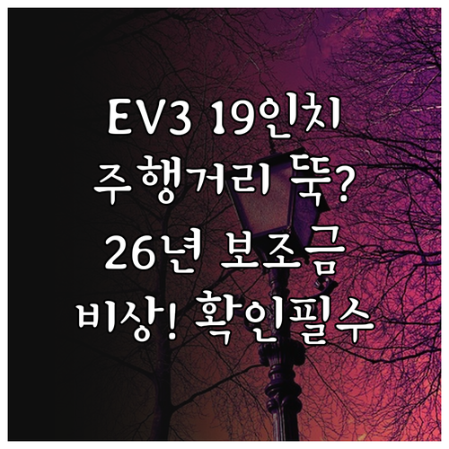 기아 EV3 19인치 휠 장착 시 주..