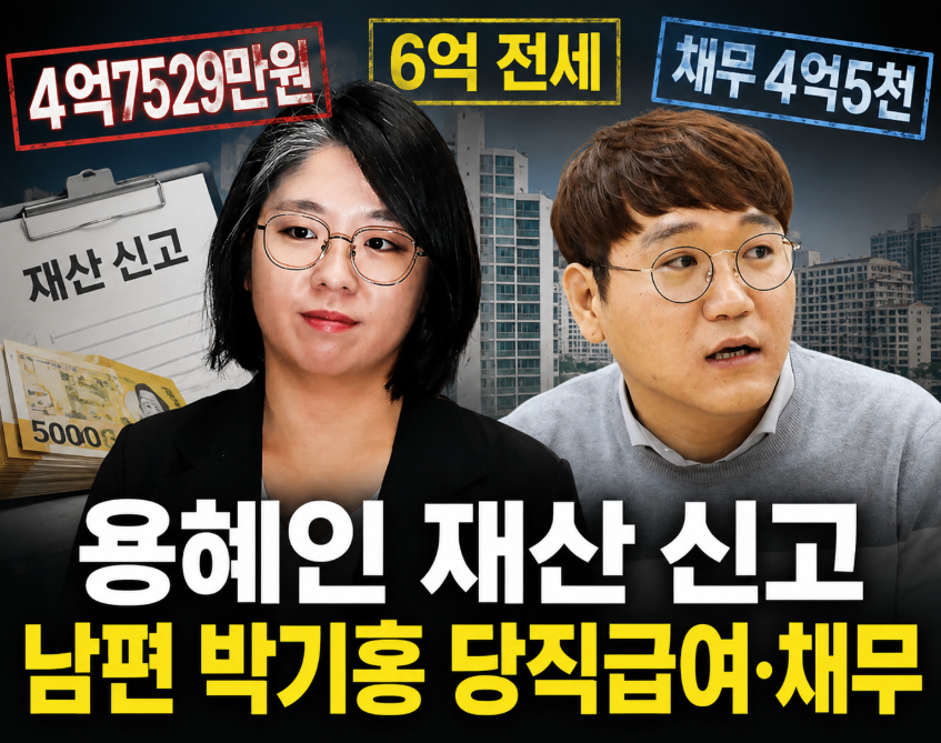 용혜인 재산 신고｜4억7529만원&middot;남편 박기홍 당직급여 1.2억&middot;전세 6억