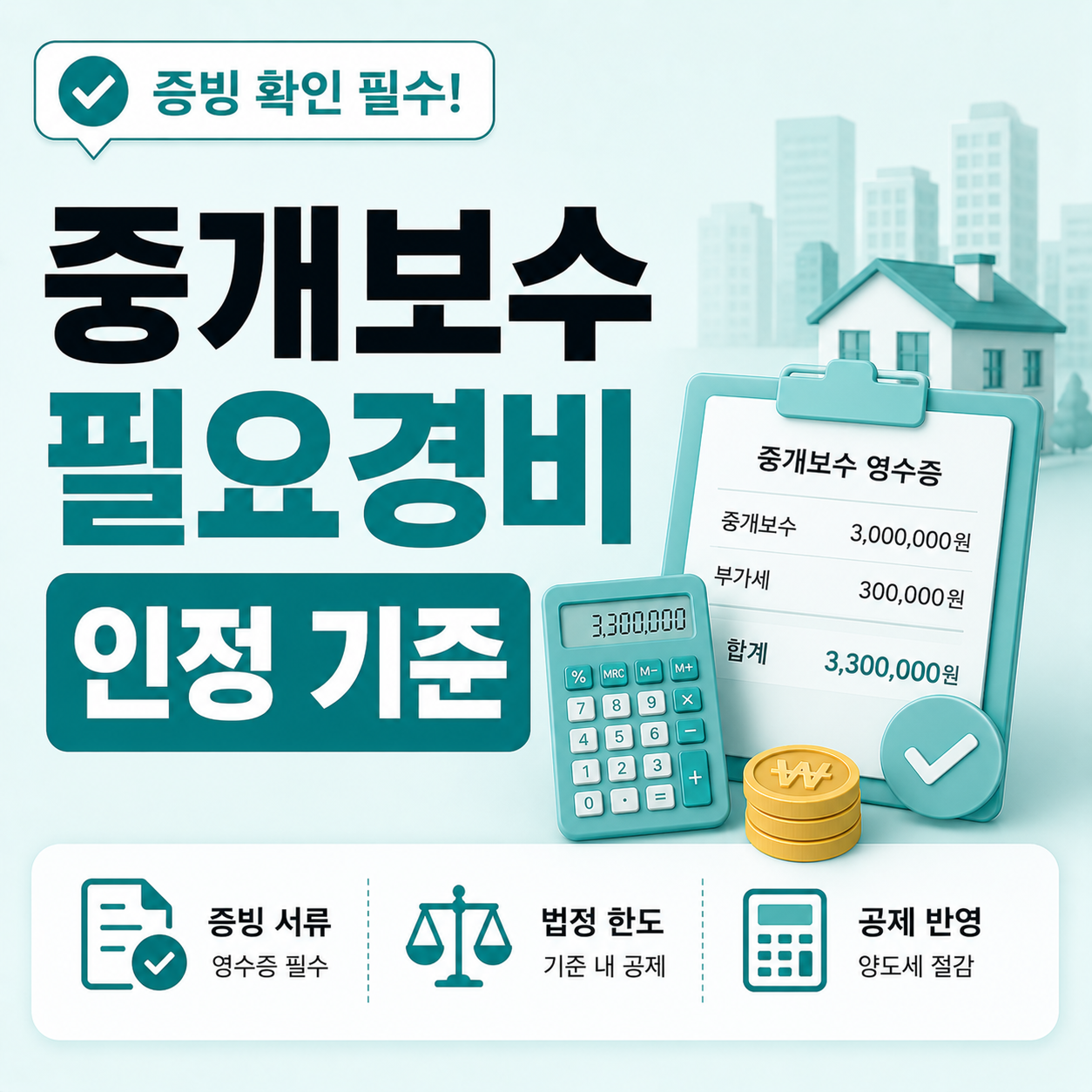 양도세 중개보수 필요경비 인정 기준 안내
