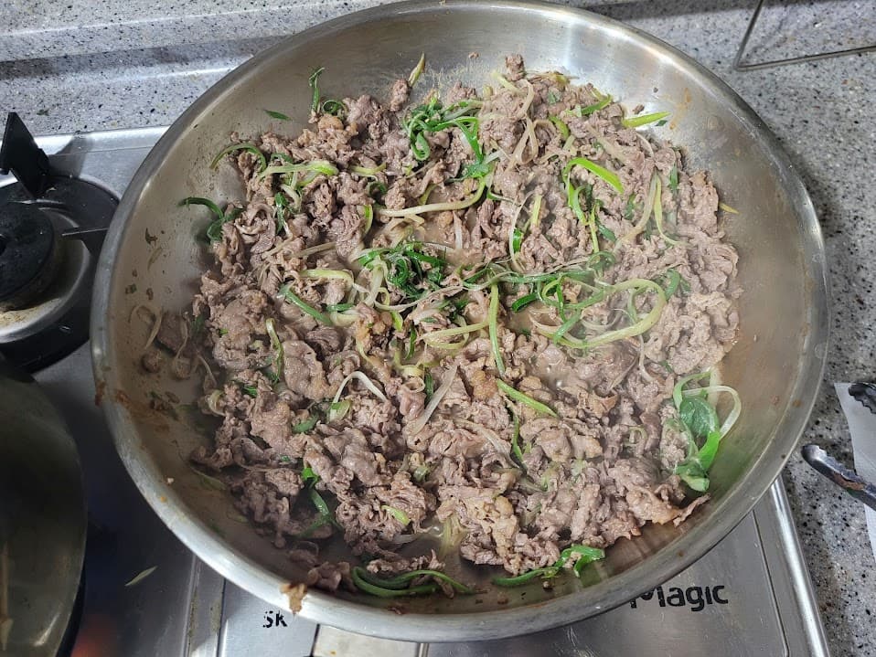 완성된 파소불고기