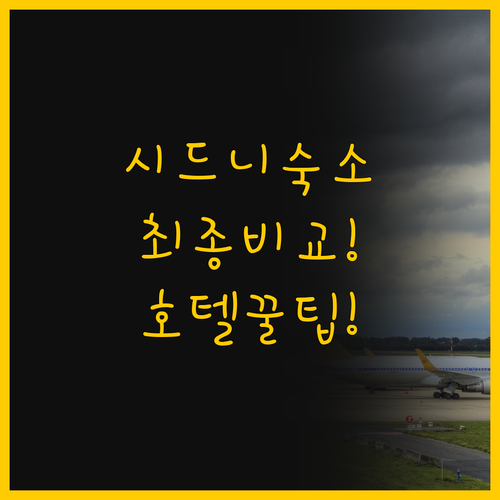 시드니 공항 숙소 고민 끝 비교해 드..