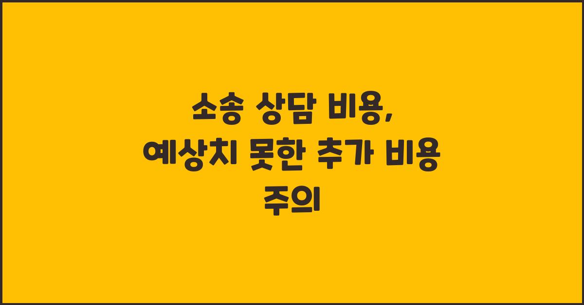 소송 상담 비용, 예상치 못한 추가 비용 주의