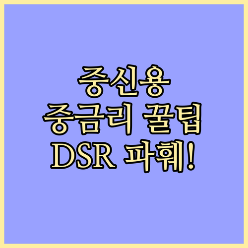 중신용자 최적 조건 중금리 대출 3단..