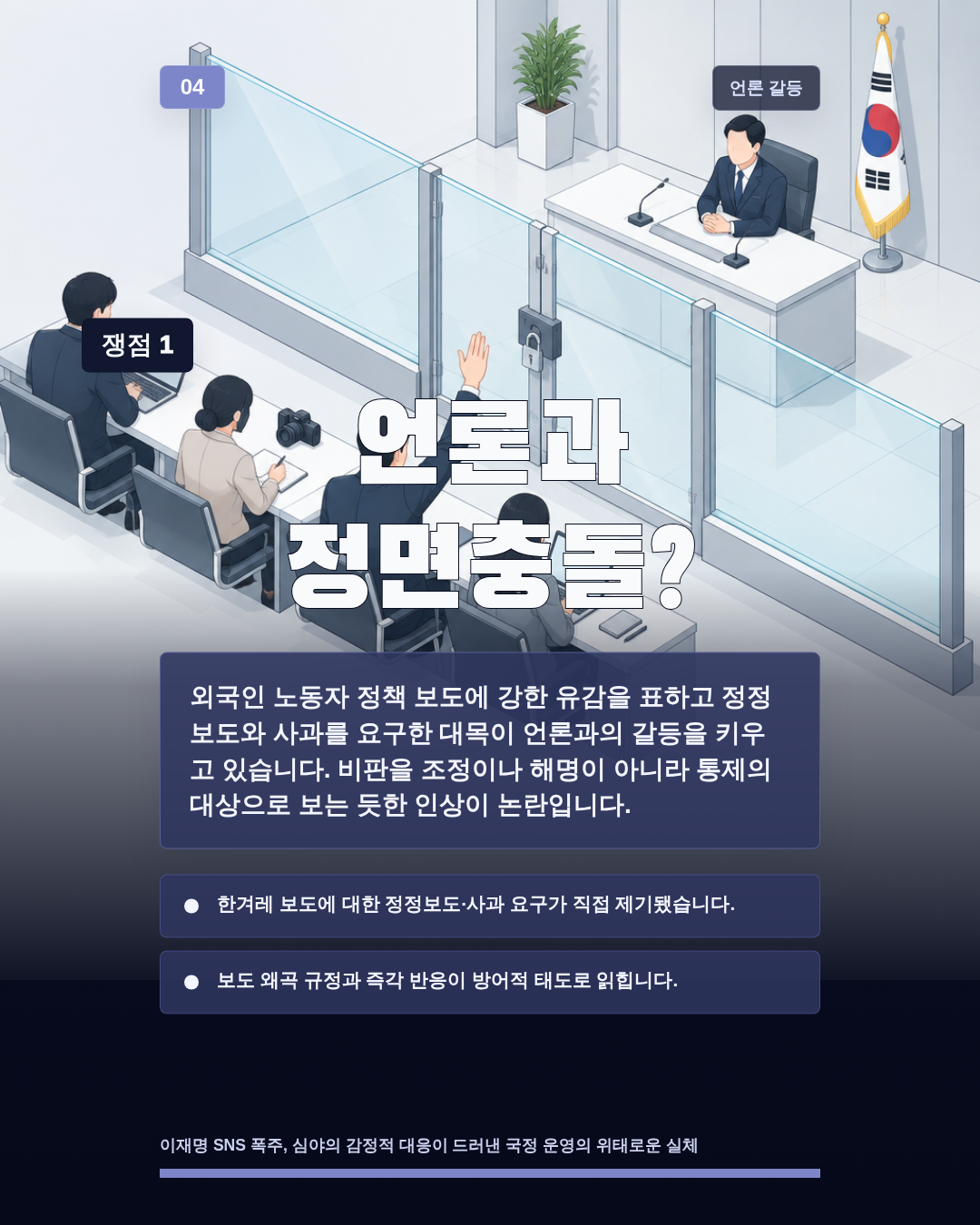 언론과 정면충돌?