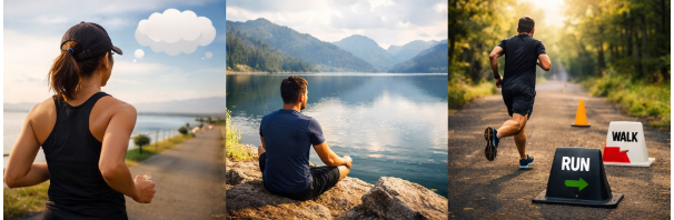 러닝 중 잡념 해결법 (마음챙김, 집중력, 인터벌)