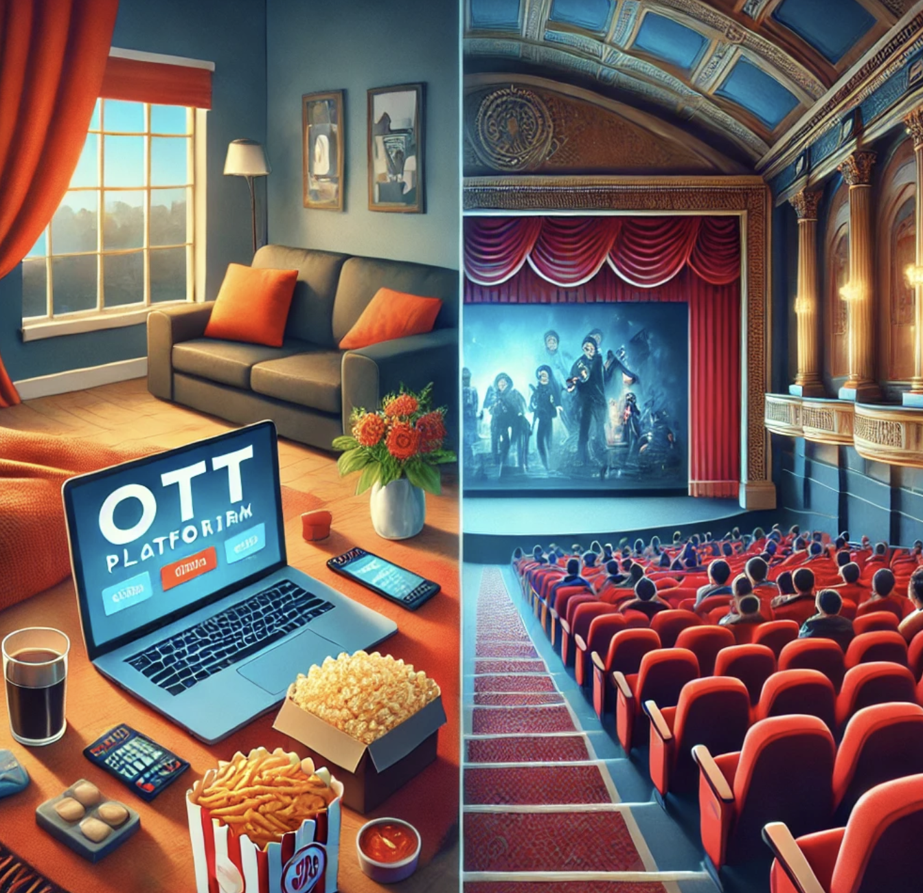 OTT 플랫폼 영화와 극장 개봉작 영화와의 비교