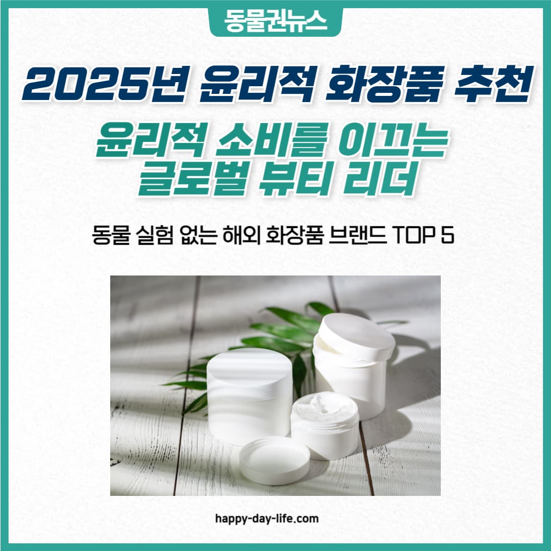 동물 실험 없는 해외 화장품 브랜드 TOP 5