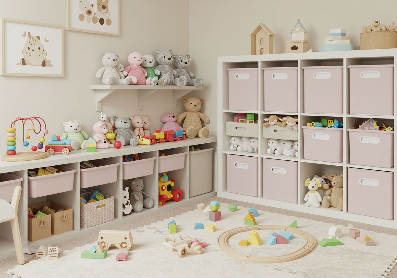 놀이 존과 정리 존이 구분된 공간 분리 배치