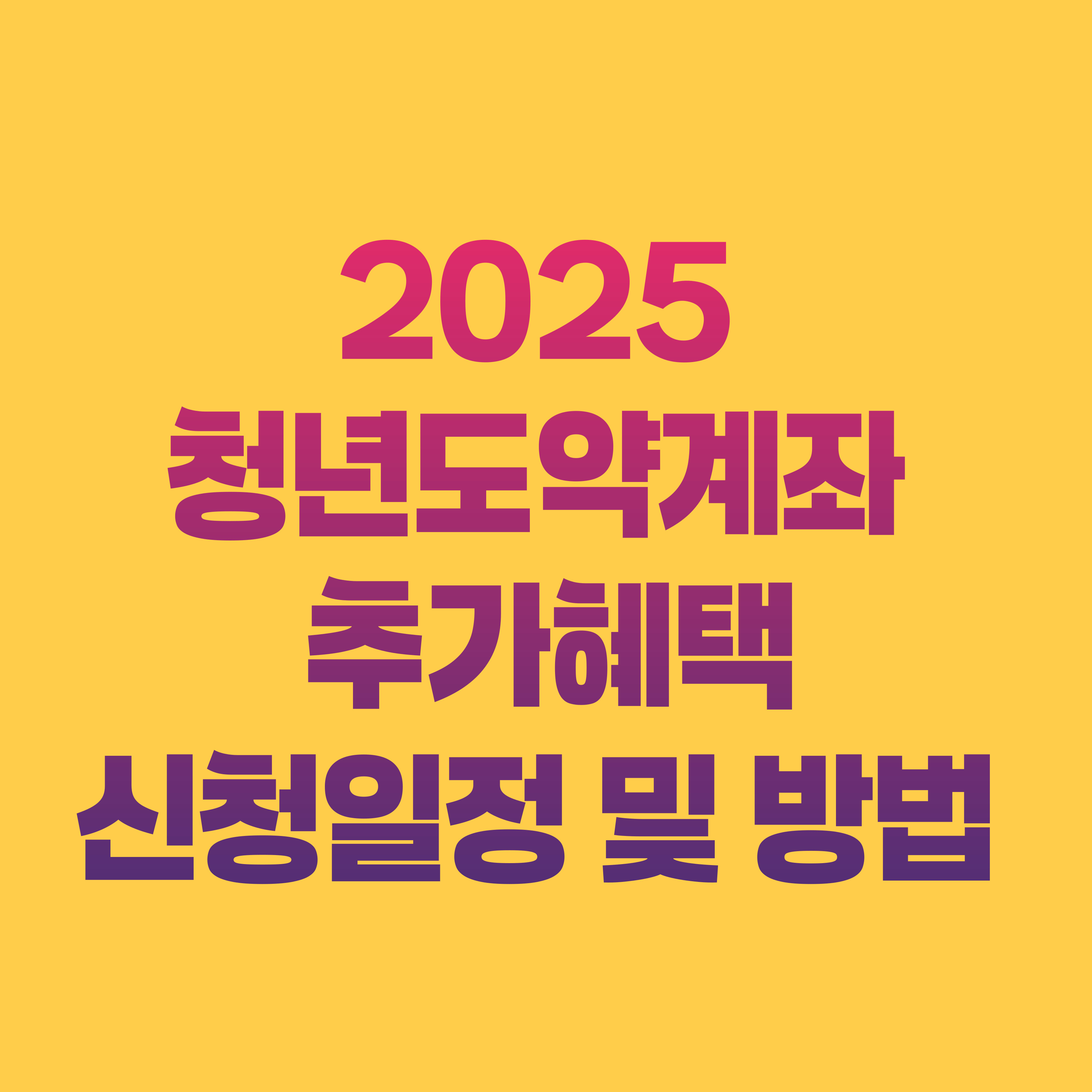 2025 청년도약계좌 추가혜택, 신청일정 및 방법