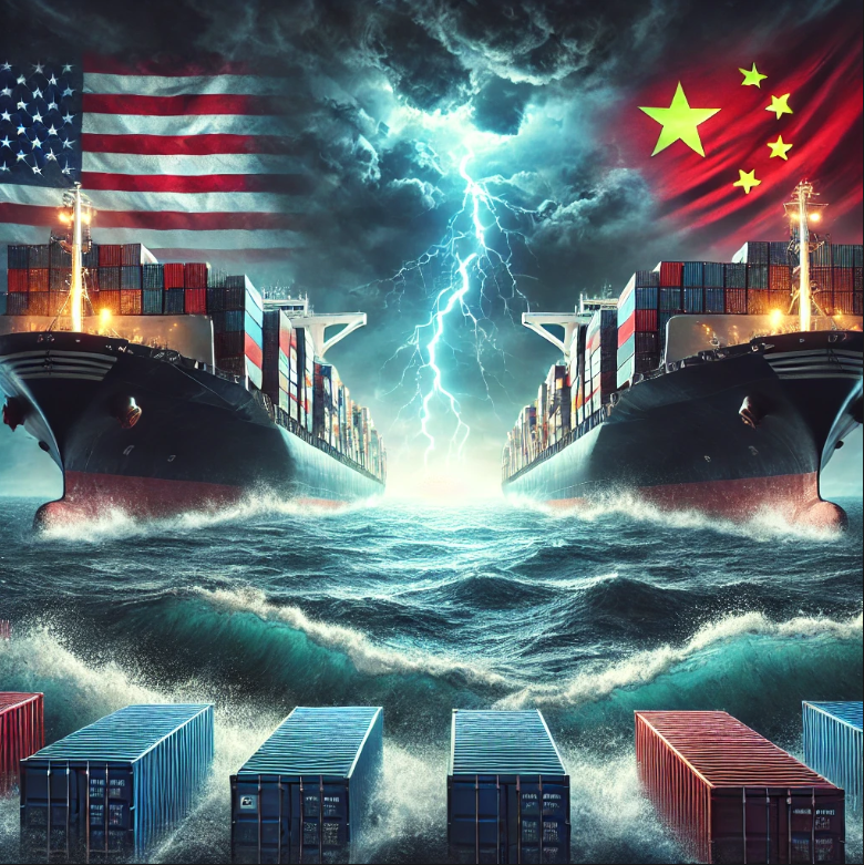 미국과 중국의 관세 무역 전쟁에 대한 그림