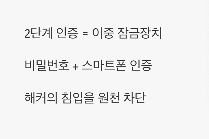 비밀번호가 뚫려도 뚫리지 않는 '2단계 인증'