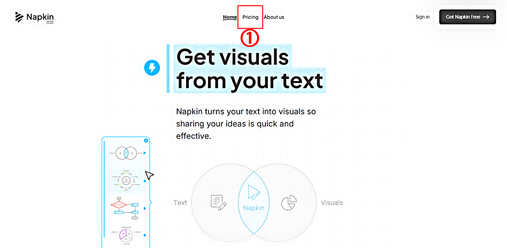 바로가기 │무료 가격 플랜 바로 가기 │냅킨 AI
