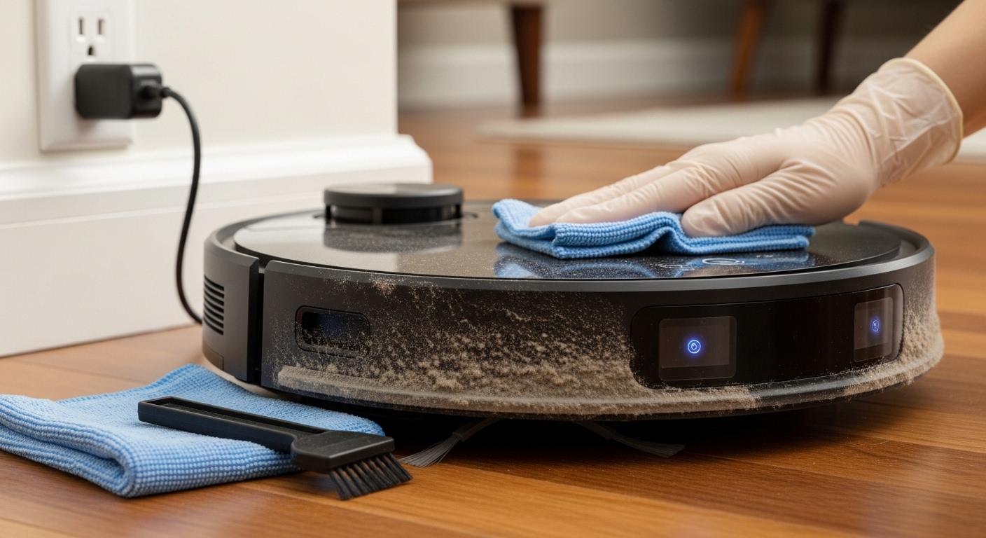 배터리 자동 먼지비움 로봇청소기 관리 방법