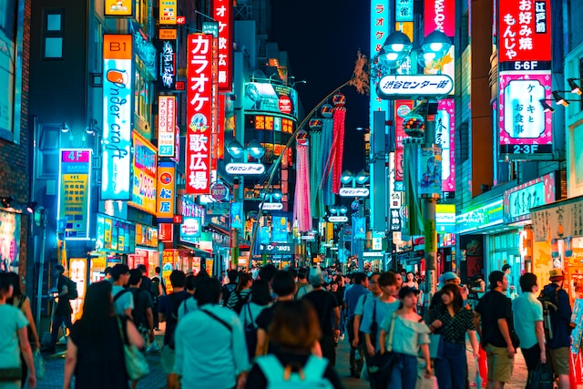 화려한 시부야 거리