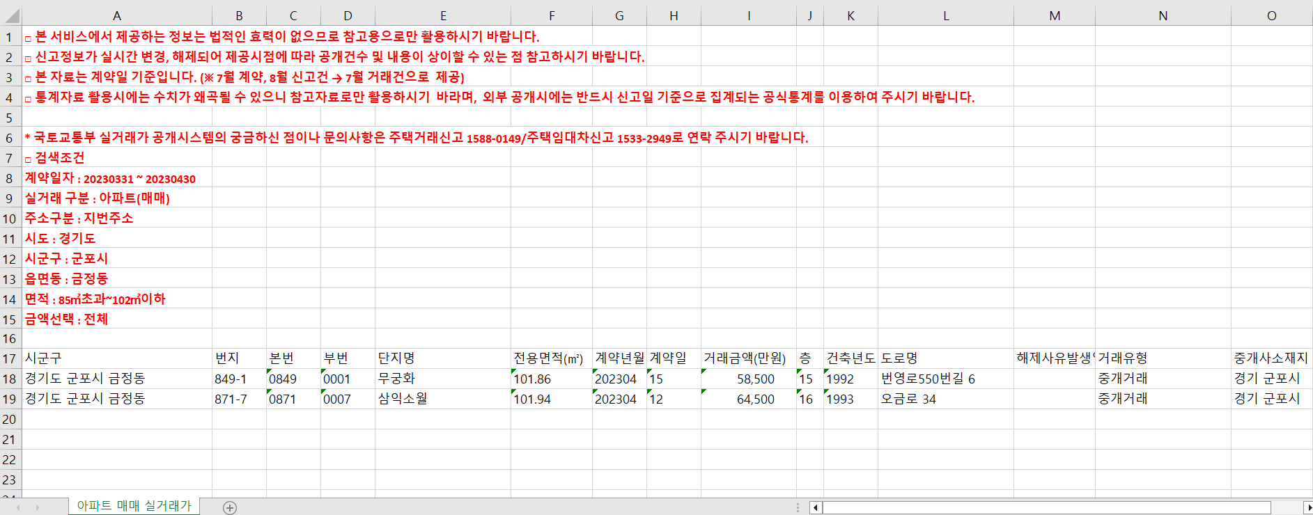 실거래가 조회