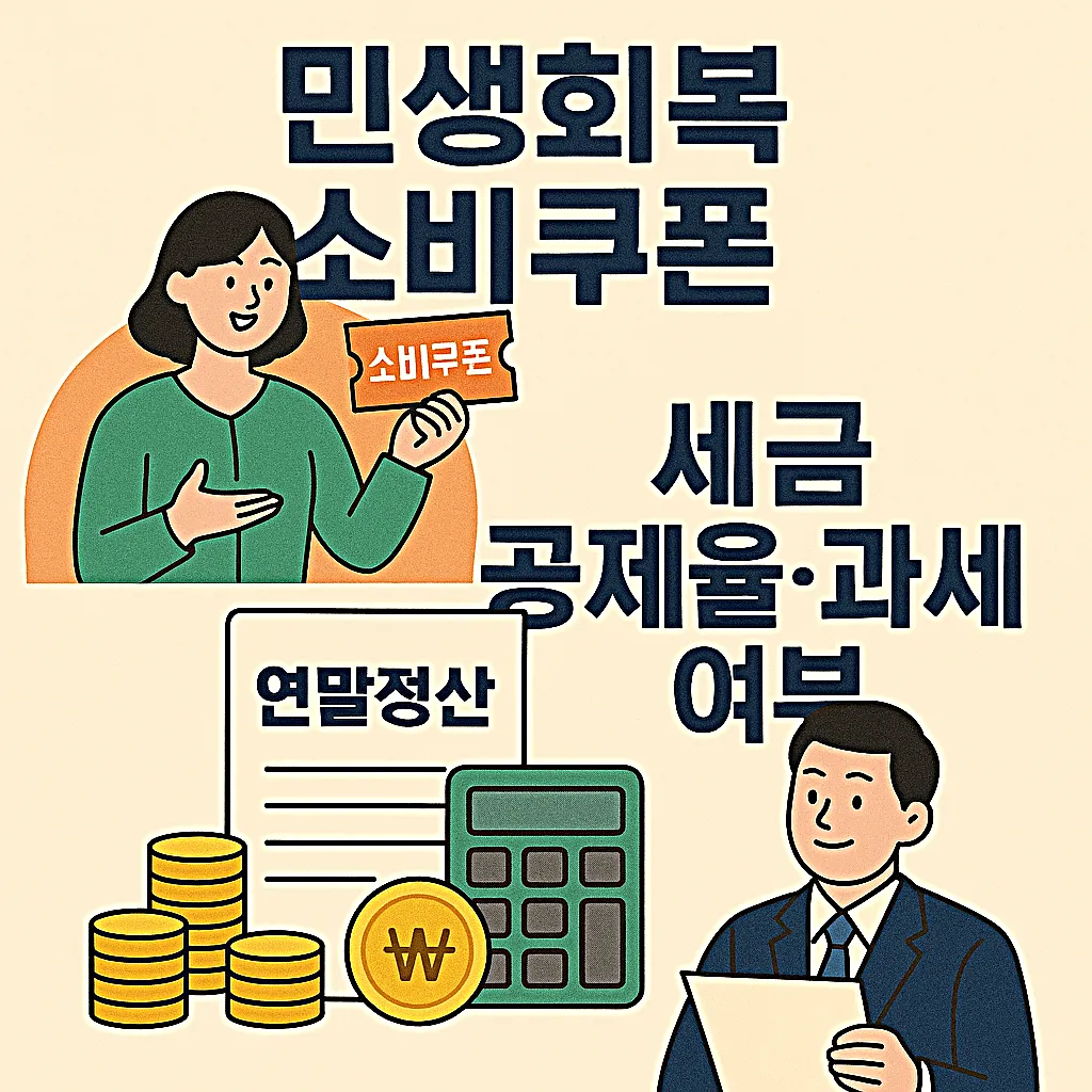 민생회복 소비쿠폰&amp;#44; 연말정산 세금 공제율&middot;과세 여부