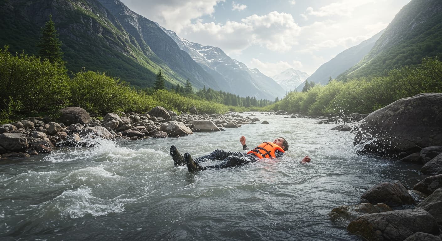 계곡에서 급류를 만났을 때 살아남는 법