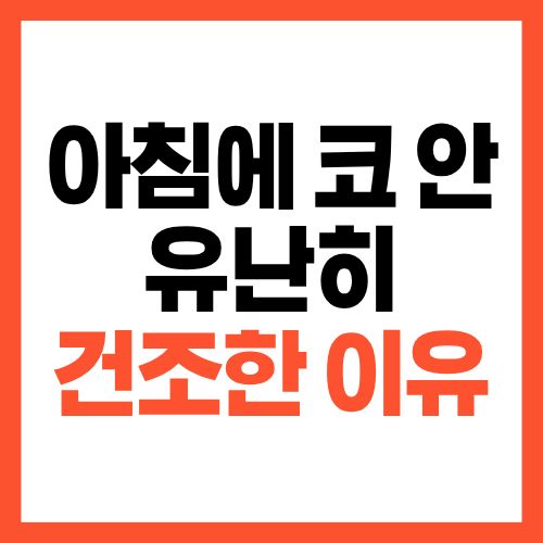 아침에 코 안이 유난히 건조한 이유, 감기 신호일까요?