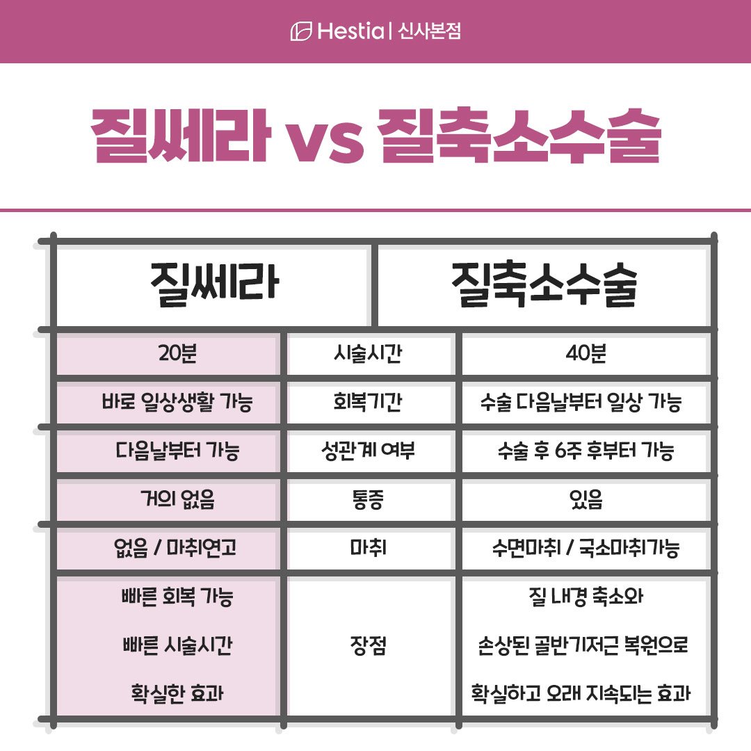질쎄라 vs 질성형수술