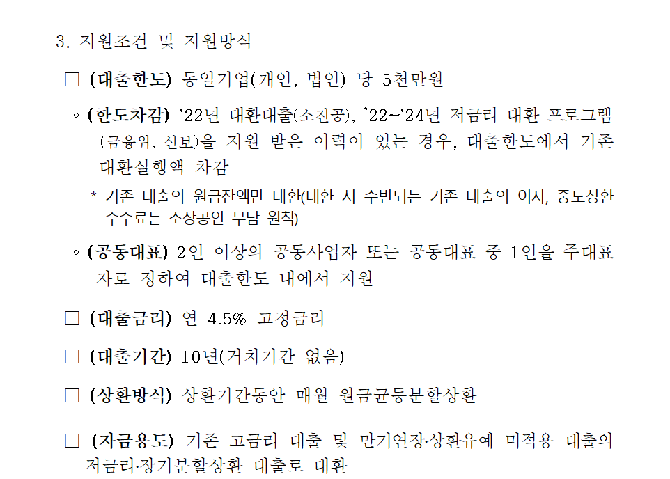 소상공인 대환대출 저금리 전환