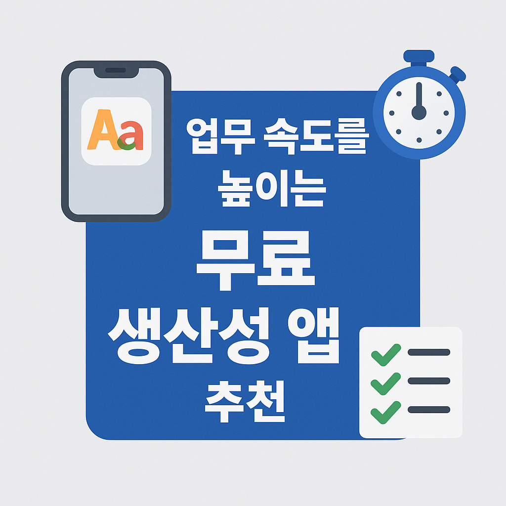 업무 속도를 높이는 무료 생산성 앱 추천