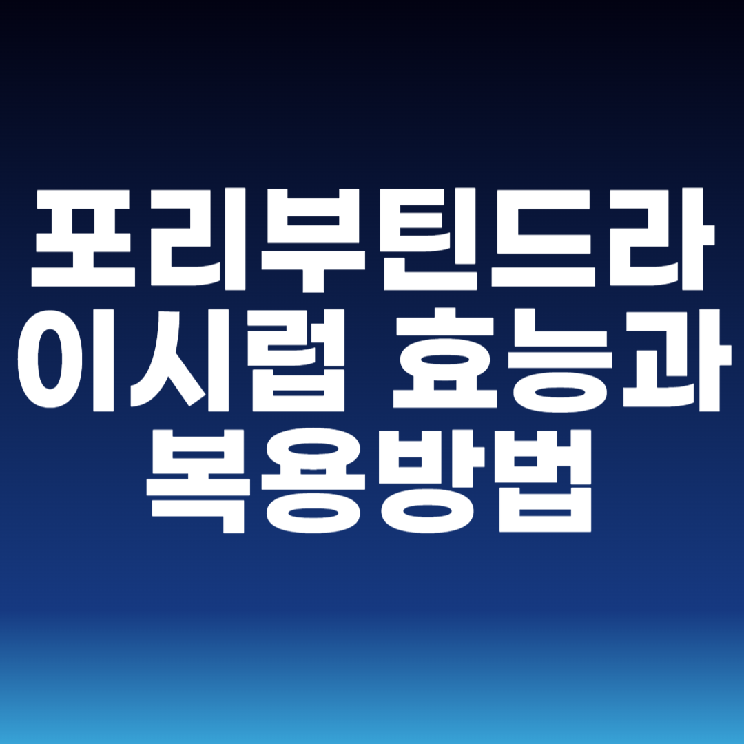 포리부틴드라이시럽 효능과 복용방법