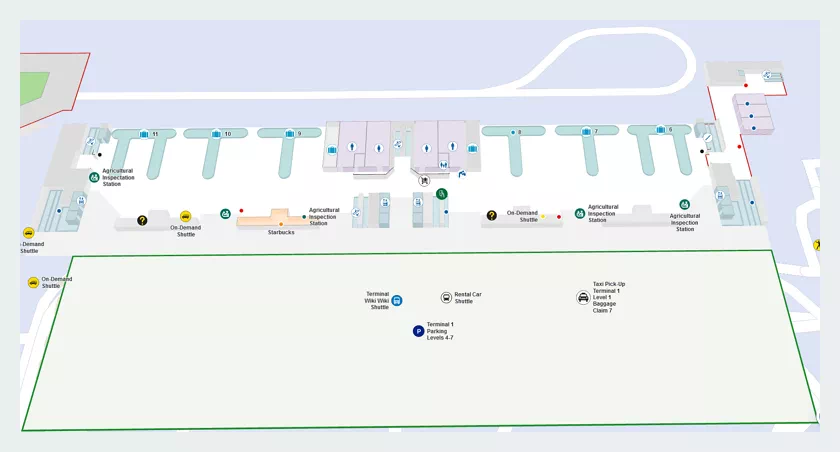 하와이안항공 터미널1 지도