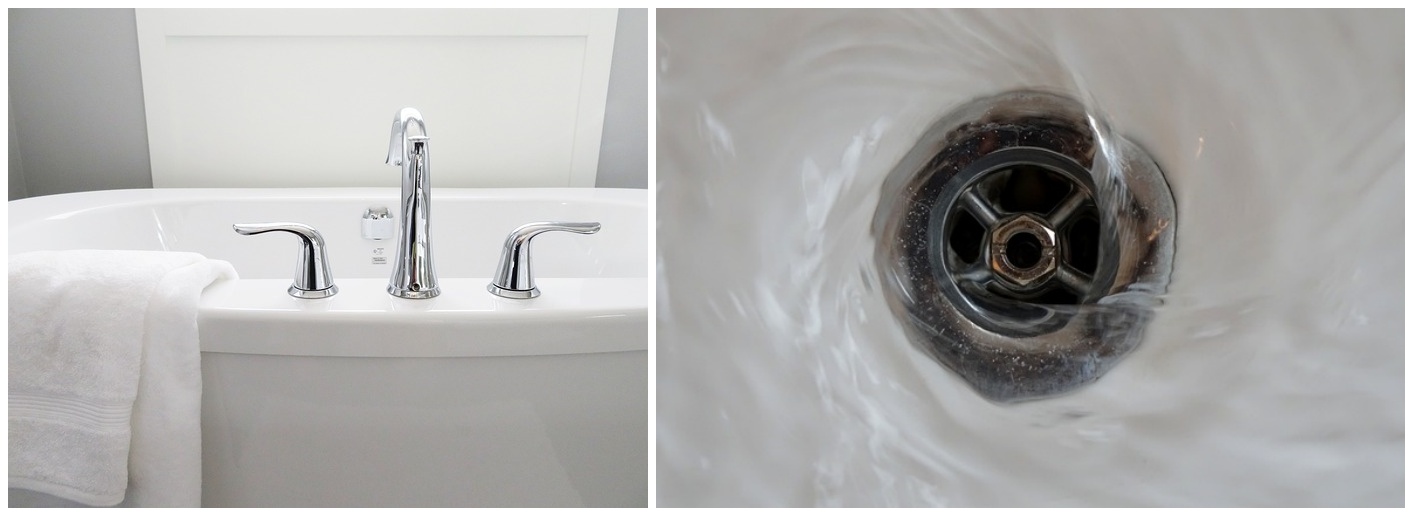 욕실과 배수구 사진