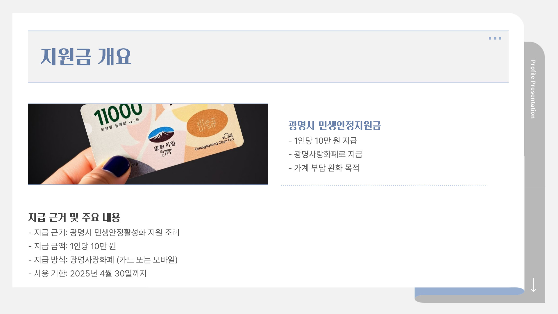 광명시 민생안정지원금 개요