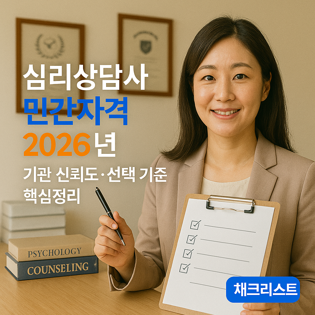 심리상담사 민간자격 2026년 ｜ 기관 신뢰도&middot;선택 기준 핵심정리