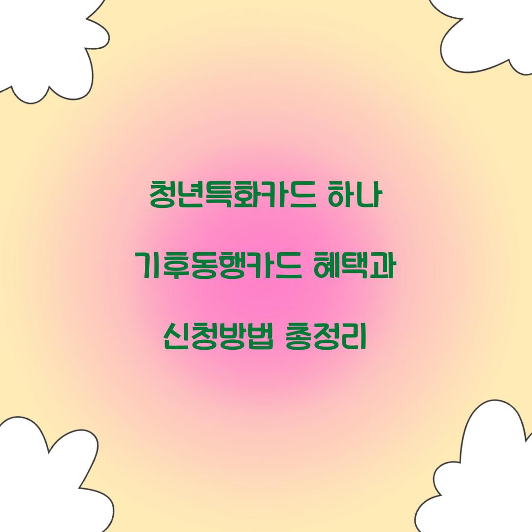 청년특화카드 하나 기후동행카드