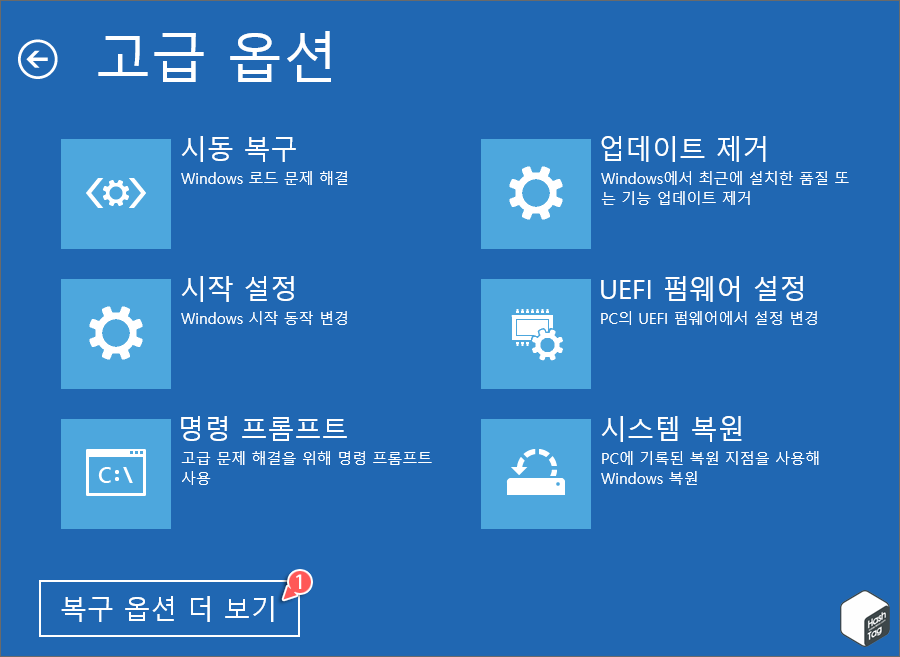 복구 옵션 더 보기