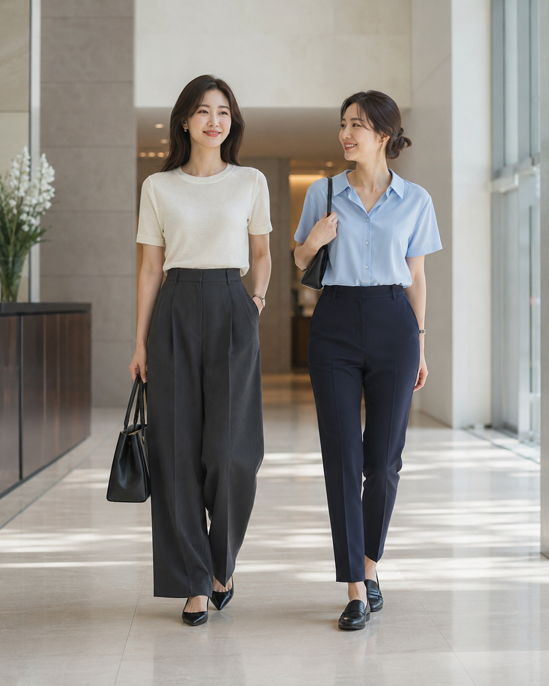 결론부터: 분위기는 와이드, 실용성은 테이퍼드에서 형태·비율·활용 포인트의 차이를 비교한 이미지입니다.