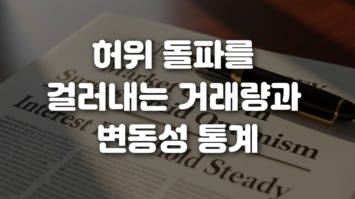 허위 돌파를 걸러내는 거래량과 변동성 통계