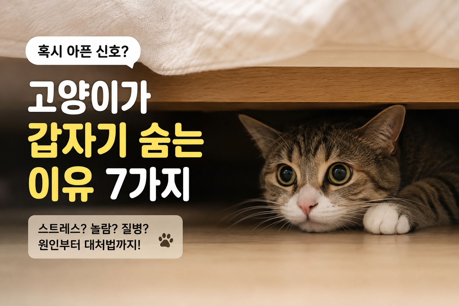 고양이가 갑자기 숨는 이유