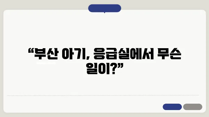 응급실 뺑뺑이 사망 대전 부산 아기