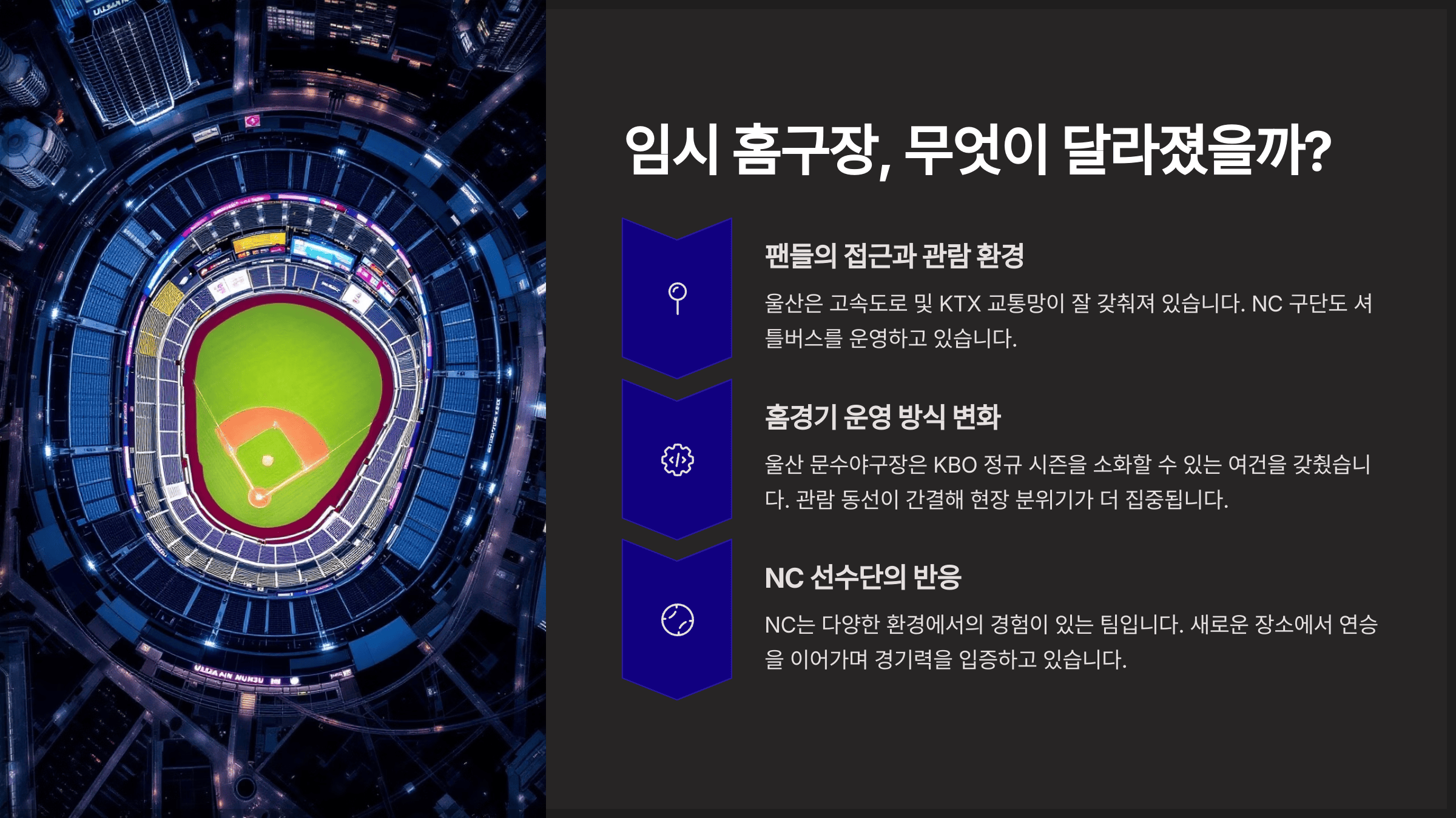 창원NC파크의 시설물 정비로 현재 임시 홈구장으로 사용 중인 야구장, 무엇이 달라졌을까?