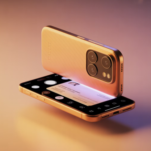 핸드폰으로 이미지를 스캔하는 예시 이미지