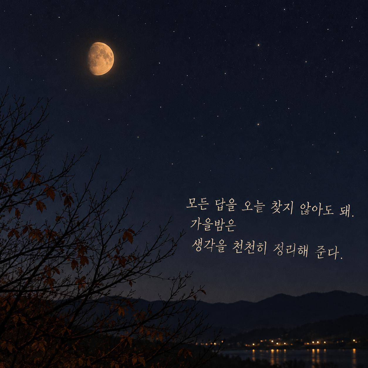 모든 답을 오늘 찾지 않아도 돼 가을밤은 생각을 천천히 정리해 준다