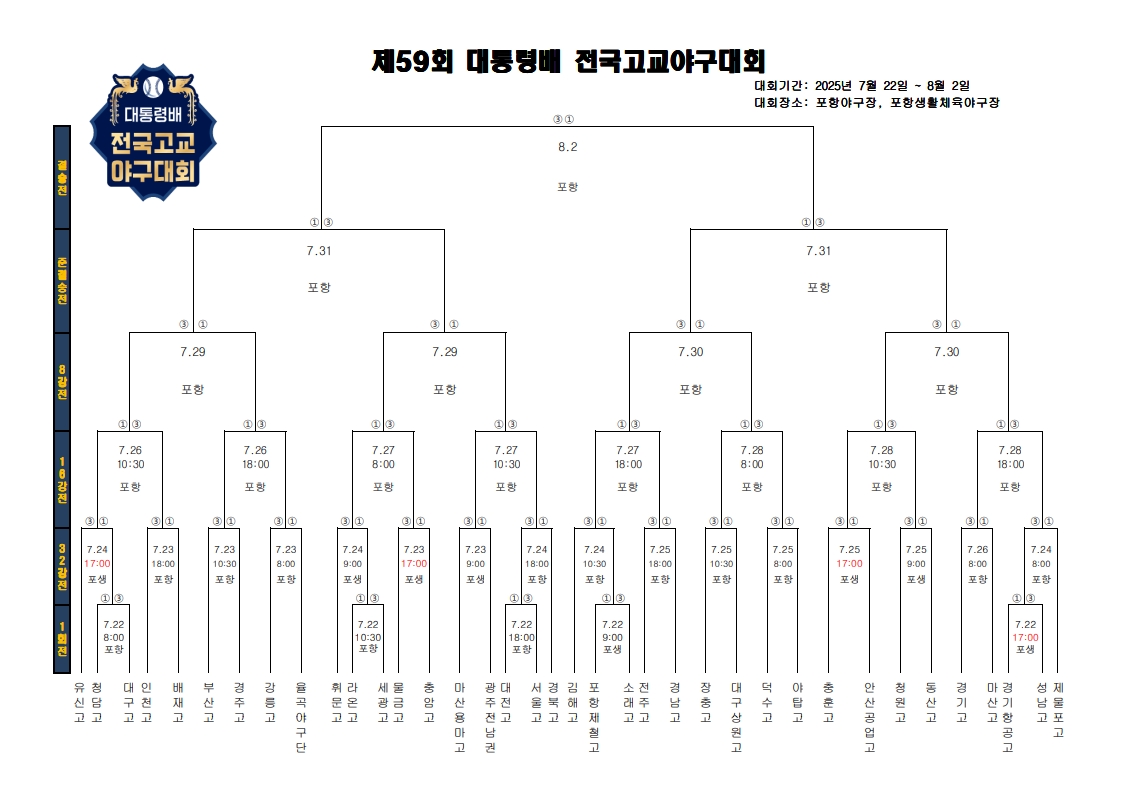 고교야구 중계 경기일정
