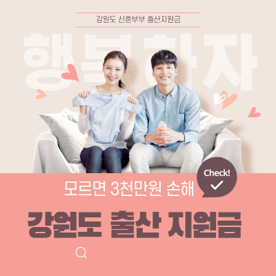강원도 출산 지원금 정보블로그 썸네일 출처 : 자체 제작