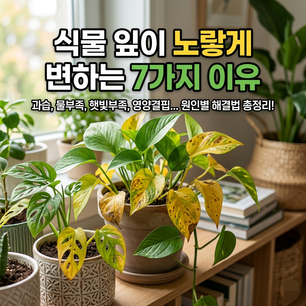 식물 잎이 노랗게 변하는 7가지 이유 총정리
