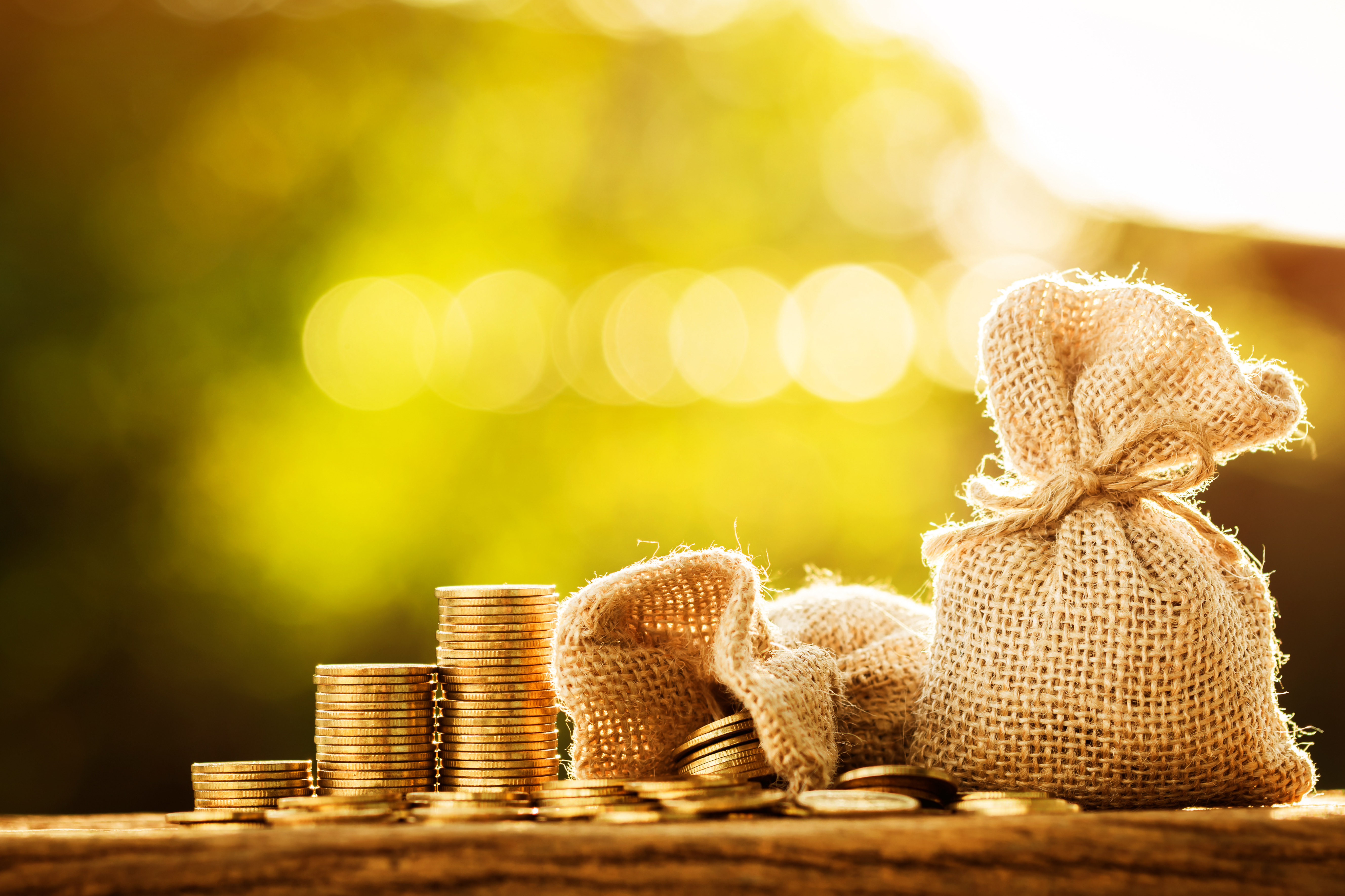 여름방학 생계비 부담을 상징하는 금화와 자루 이미지｜긴급생활비&middot;냉방비&middot;보육비 등 지원의 필요성 표현