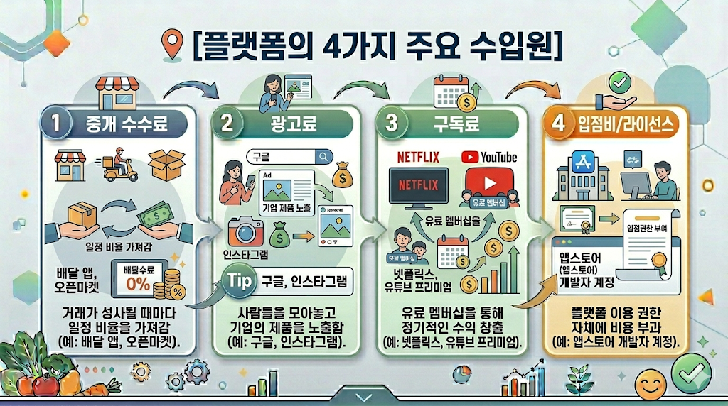 플랫폼 수익구조 4가지 설명