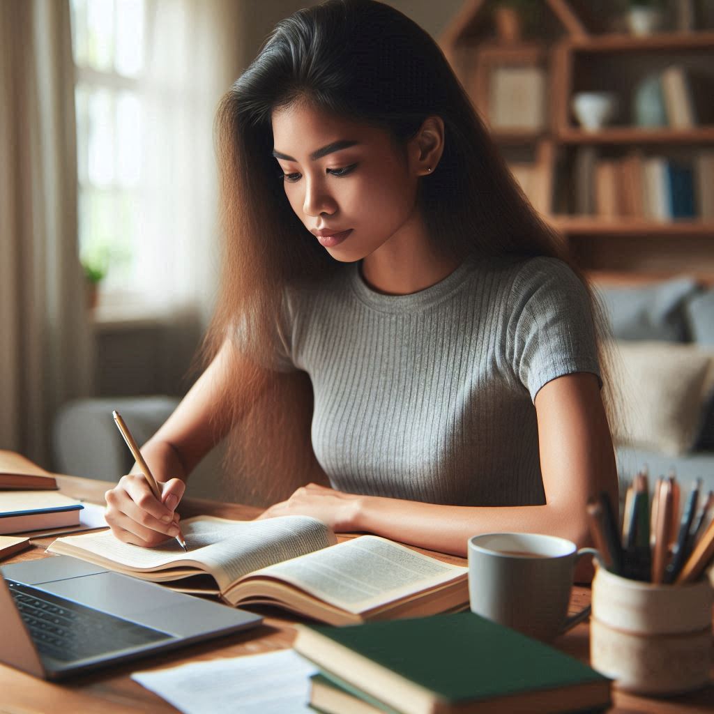 열심히 자격증 공부하는 사람 모습
