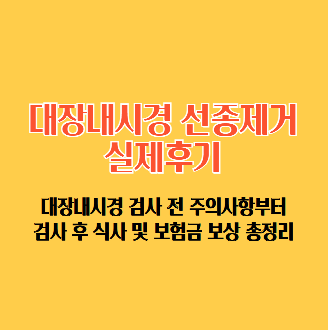 대장 선종 제거 수술보험금 후기