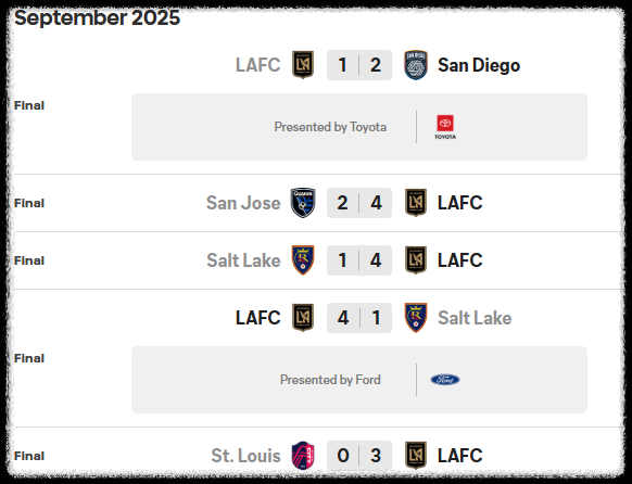 LAFC 경기 일정