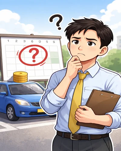 자동차세 부과일을 기다리는 모습