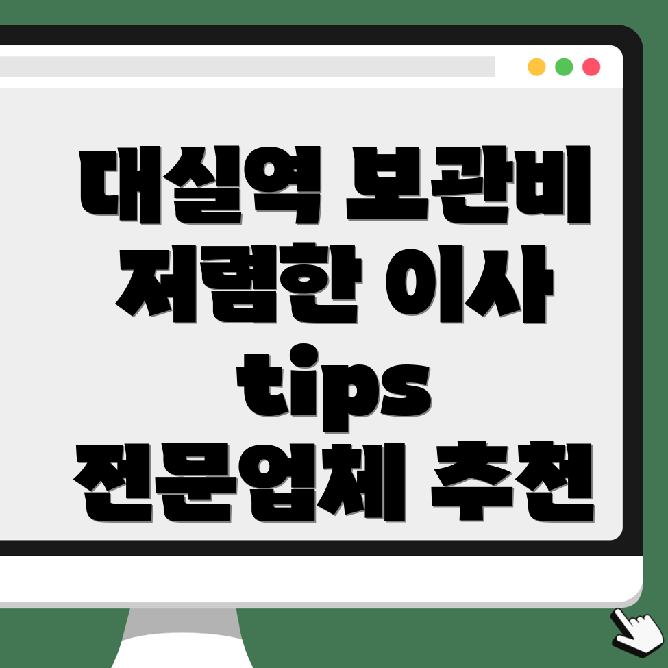 보관이사 비용