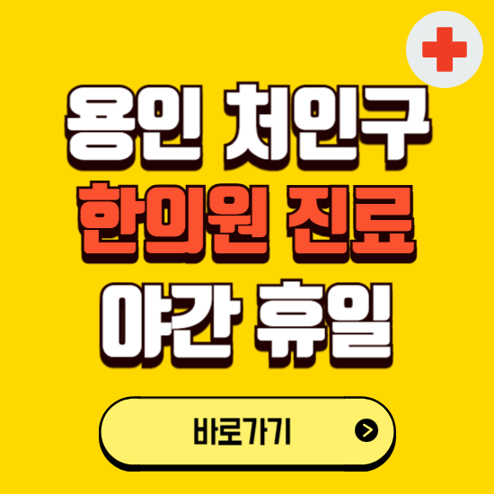 용인시 처인구 야간 휴일 한의원 한방병원 찾기 ❘ 24시 일요일 주말 연휴 응급진료 추천 잘하는 곳